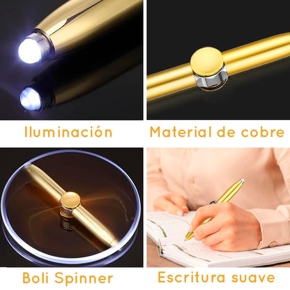 Bolígrafo Spinner Antiestrés con Luz