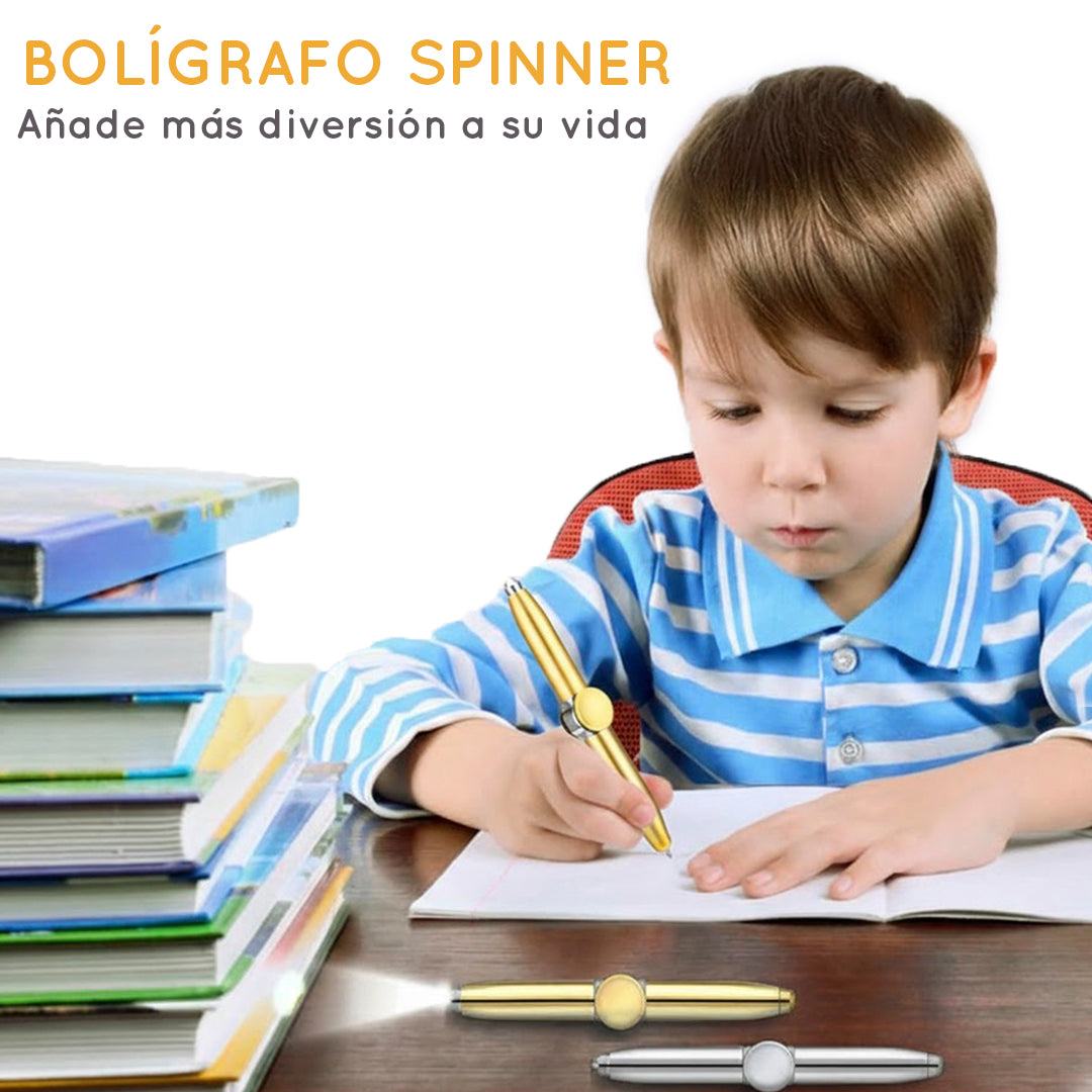 Bolígrafo Spinner Antiestrés con Luz